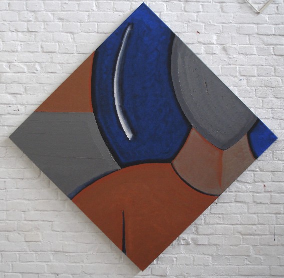 franck gribling, Blue mirror, okt.2011,100x100, acrylic on canvas